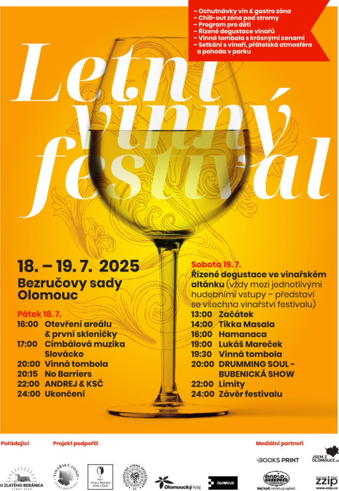 Letní vinný festival Olomouc červenec 2025